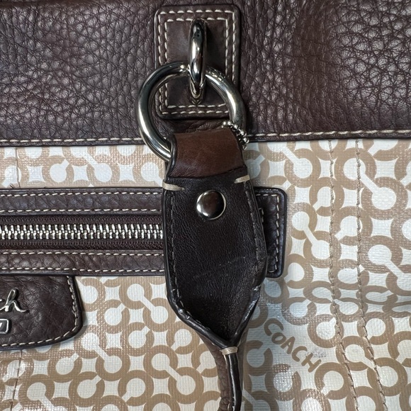 Coach Penelope Op Art Brown Coated Canvas Shoulder Bag - Picture 11 of 13